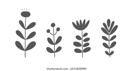 A set of minimalist tall icons in a black and white style.