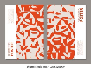 Set of minimalist wall art abstract posters with contemporary style collage