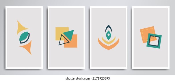 Set of minimalist wall art vectors. Various forms and variations describe the art of minimalist concept. Compact Art Design for minimal and Unique prints, covers, wallpapers, wall art.