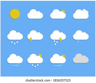 Set of minimalist weather icon. Flat illustration.