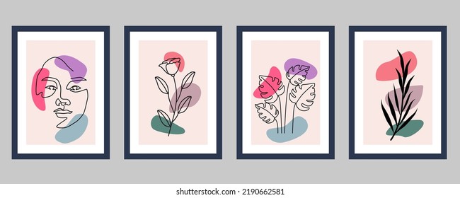 Set of minimalistic abstract boho shapes
