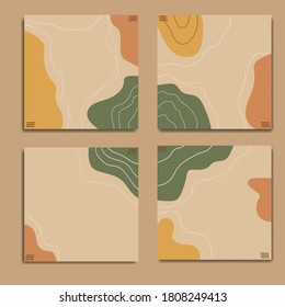 Conjunto de antecedentes minimalistas con formas y líneas abstractas, objetos de doodle