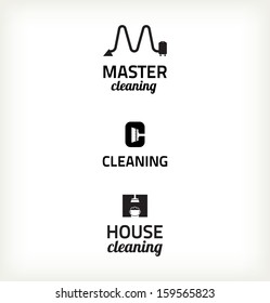 Set of minimalistic cleaning sign