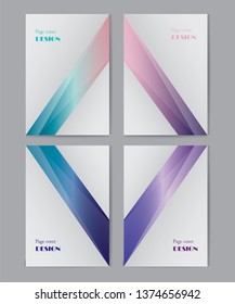 Set of minimalistic cover page design templates. Crystal. Vector abstract line pattern for poster design. Set of templates for business brochures. Graphic template for cover of flyer, notebook, book..