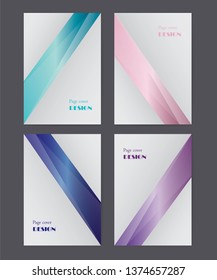 Set of minimalistic cover page design templates. Abstract line pattern for poster design. Modern set of templates for business brochures. Graphic template for cover of album, flyer, notebook, book..
