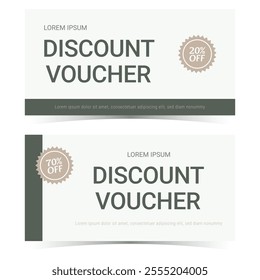 Set of minimalistic elegant discount voucher templates