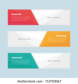 Set of minimalistic flat design web banners templates for web site.