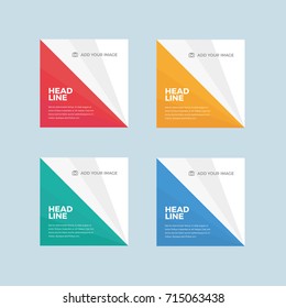 Set of minimalistic flat design web banner templates for web site.