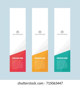 Set of minimalistic flat design web banner templates for web site.