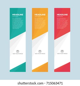 Set of minimalistic flat design web banner templates for web site.