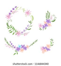 Set of minimalistic floral elements for your design.