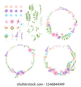 Set of minimalistic floral elements for your design.