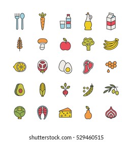 set of minimalistic food icons
