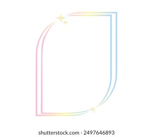 Set of minimalistic geometric linear shapes y2k .  Trendy linear design in black color with frame, star. Aesthetic retro vector element illustrated for banners, social media, poster design.