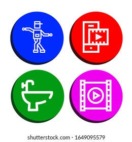 Set of minimalistic icons. Such as Shuffle, Video player, Bidet , minimalistic icons