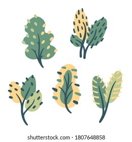 Conjunto de ilustraciones minimalistas de plantas
