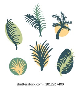 Set of minimalistic illustrations of plants