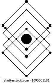 Set of minimalistic illustrations for prints backgrounds and tattoos. Lines and shapes. Black and white pictogram.  EPS 10. Sticker
