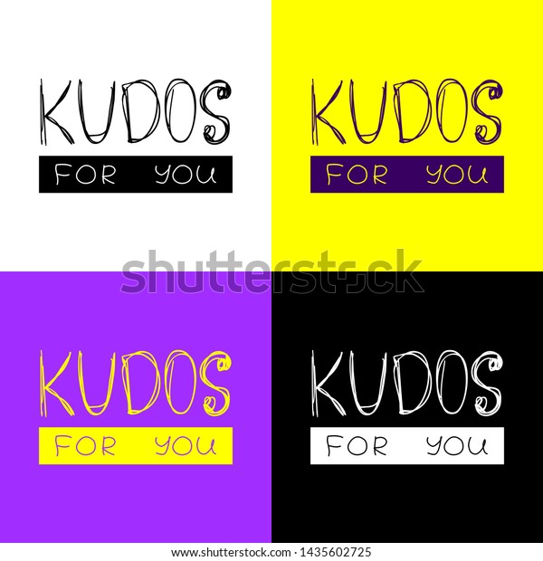 Set Minimalistic Logo Kudos You Perfect Stock Vector Royalty Free 1435602725