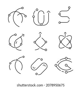 Conjunto de iconos simples abstractos del esquema minimalista