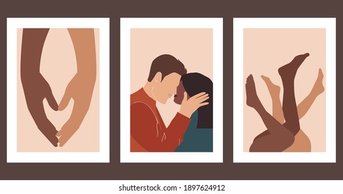 
Set von minimalistischen Plakaten. Abstraktion. Vektorgrafik.