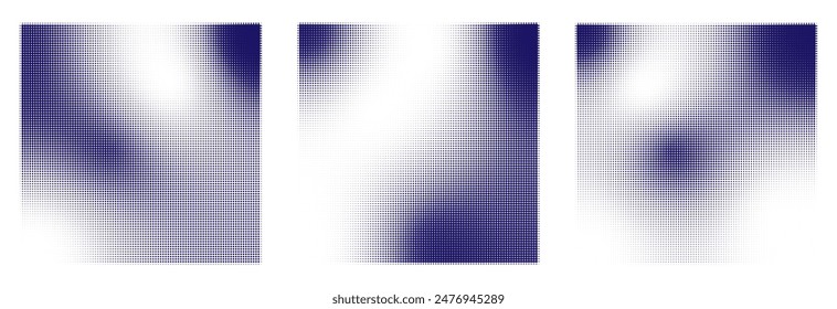 Set of minimalistic retro shapes. Backgrounds with pixel monochrome gradient. Abstract bitmap elements.