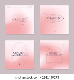 Conjunto de plantillas de fondo minimalistas de gradiente suave. elegante textura suave y borrosa en tonos cálidos pastel. Diseño de vectores para cubiertas, afiches, folletos, presentaciones, tarjetas, banners, publicidad.