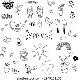 set of minimalistic spring items