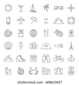 set of minimalistic traveling icons