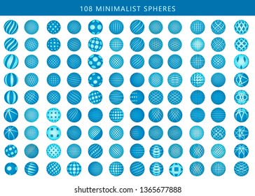 Set of minimalistic wireframe shapes of globe spheres isolated on white background Simple signs collection for web designs. Vector 