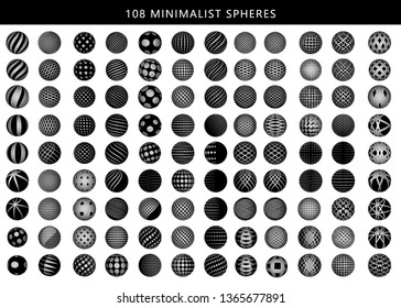 Set of minimalistic wireframe shapes of globe spheres isolated on white background Simple signs collection for web designs. Vector 