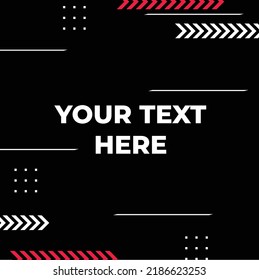 Set of minimally editable square banner templates. Black background color with stripes. Suitable for social media posting and web internet advertising. Vector illustration with photo college