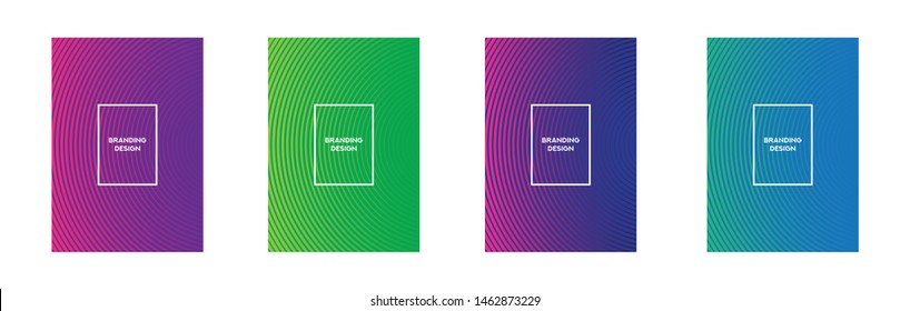 Set Minimals Background Design. Cover, Flyer, Banner, Poster. Colorful Halftone Gradient. Future Geometric Pattern