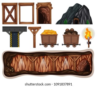 A Set of Mining Element illustration