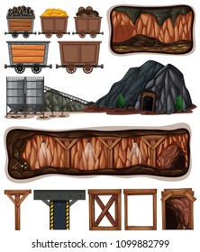 A Set of Mining Element illustration