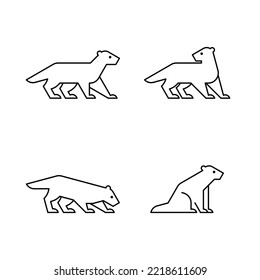 Set of Mink, Mink Logo. Icon design. Template elements
