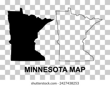 Set of Minnesota map, united states of america. Flat concept symbol vector illustration .