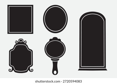 conjunto de espelho bom para ícone, símbolo, design de elemento, design de silhueta, etc