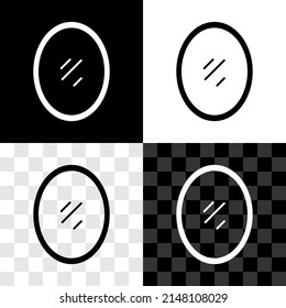 Set Mirror icon isolated on black and white, transparent background.  Vector