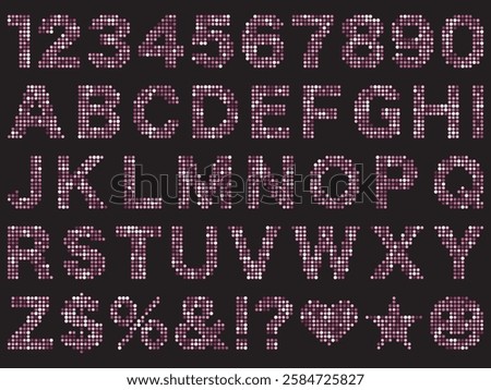 Set of mirror tile letters