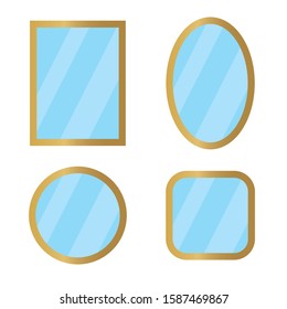 set of mirrors icon- vector illustration