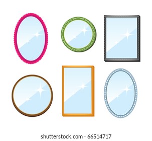 Set of mirrors. Vector illustration.