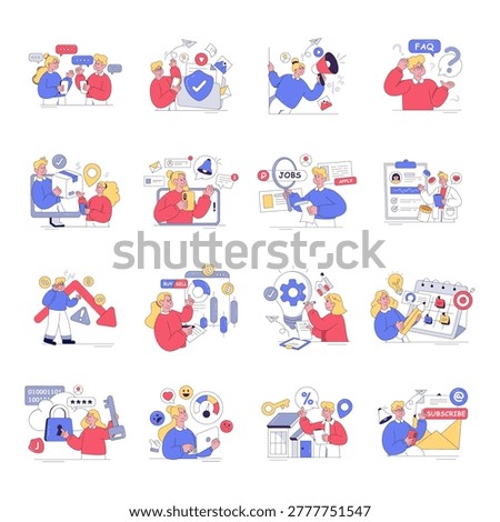 Set of Miscellaneous Flat Illustrations