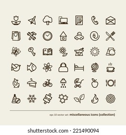 Set - miscellaneous icons (collection). A vector.