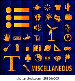 Set of miscellaneous icons, line style. vector illustration