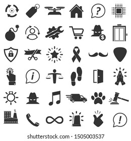 Set of miscellaneous icons in simple design. Vector illustration