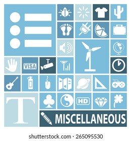 Set of miscellaneous icons, vector illustration, flat design