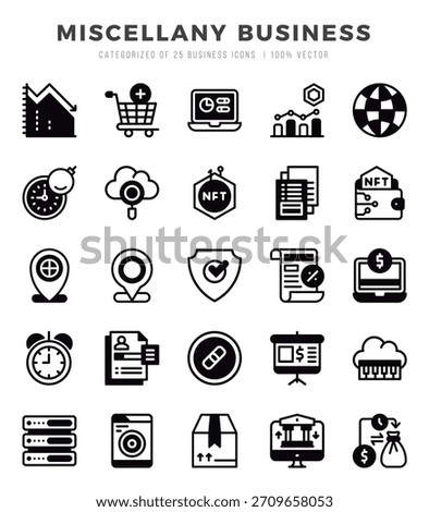 Set of Miscellany Business icons. Vector Illustration.