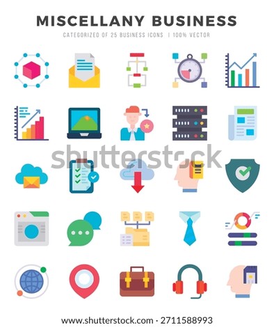Set of Miscellany Business icons. Vector Illustration.