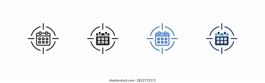 Set of mission focus icon collection in multiple style. Icon suitable for web and mobile application